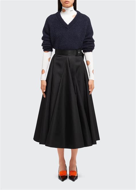 prada nylon midi skirt.